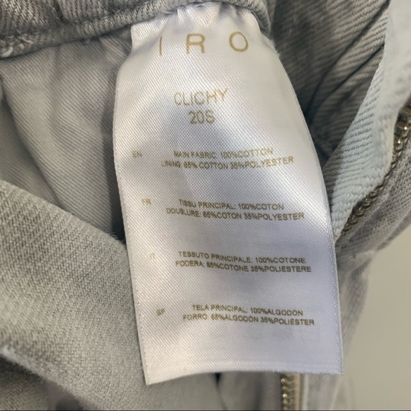 IRO Clichy High-waisted Gathered Denim Shorts in Light Grey size 38 - Picture 13 of 13